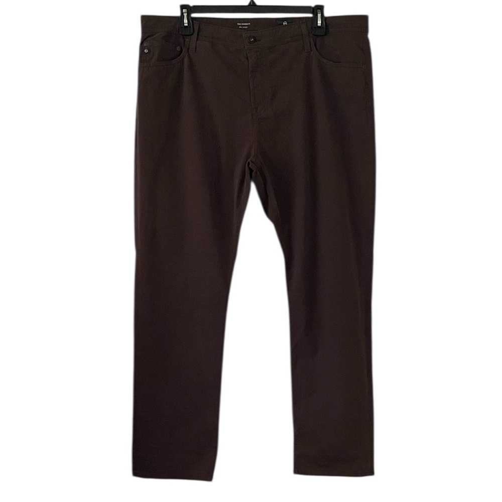 Adriano Goldschmied Men's Brown Suede The Everett Slim Straight Pants Size 42x32